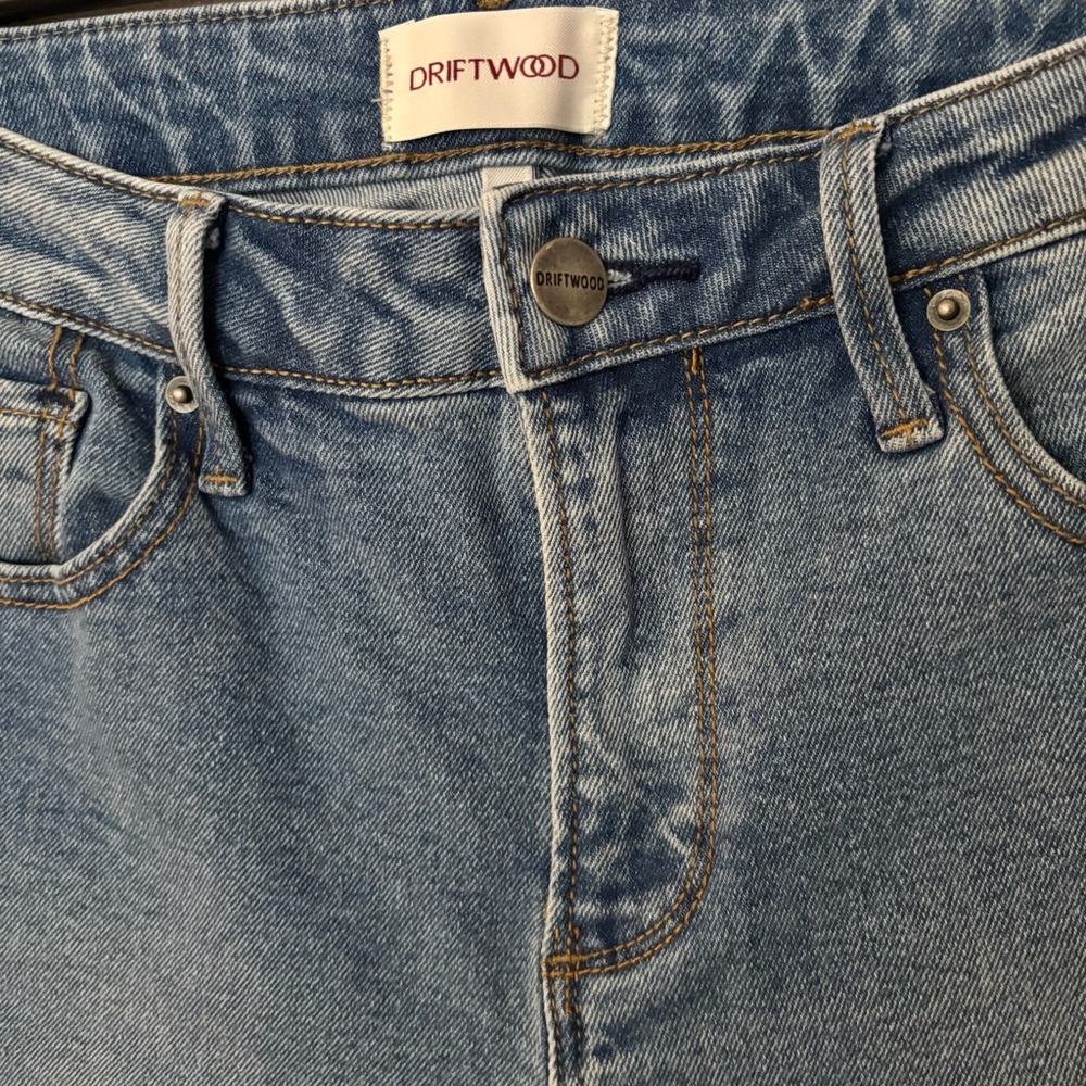 Driftwood Colette Floral Embroidered Jeans Cuffed Cropped Boho Womens Size 27 - Picture 3 of 12